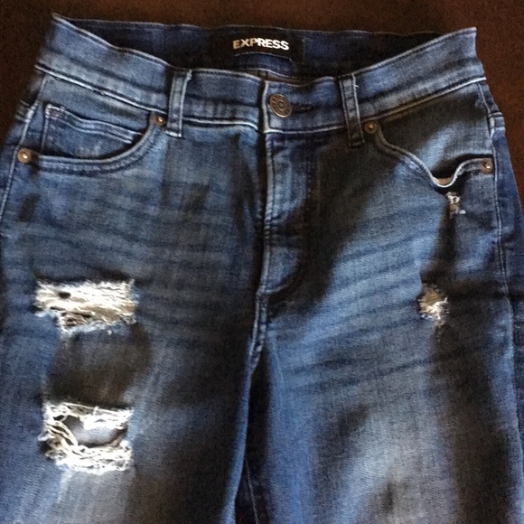 Express Ripped Ankle High Rise Jeans - Picture 4 of 16